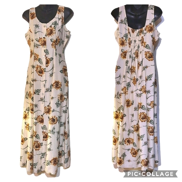 Express Dresses & Skirts - Express Sunflower Maxi Dress Button-up Tank Dress